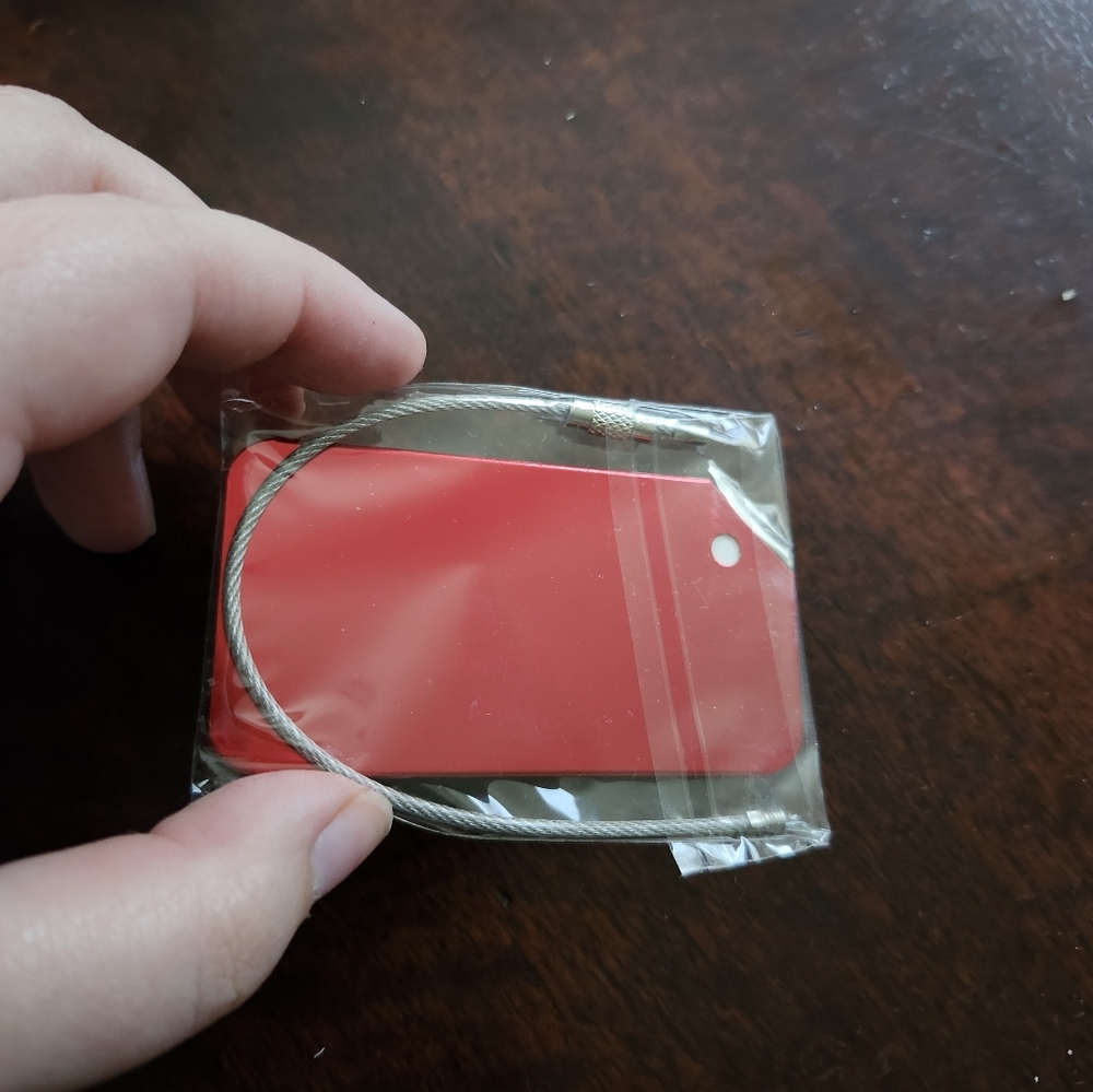 Durable Red Metal Reusable Luggage Info if Lost‎ Tag ID